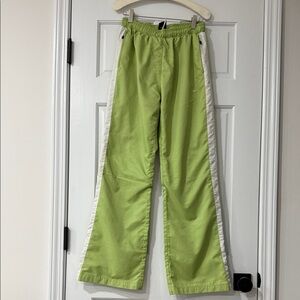 Nike Lime Green Track Pants with White Side Stripe